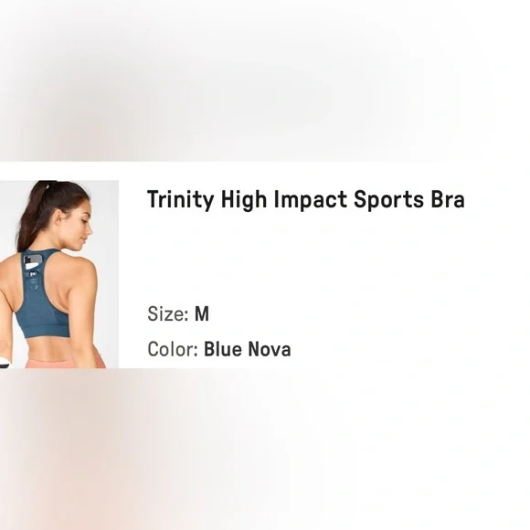 NWOT Fabletics High Impact Sports Bra, Blue, Medium - Picture 6 of 6